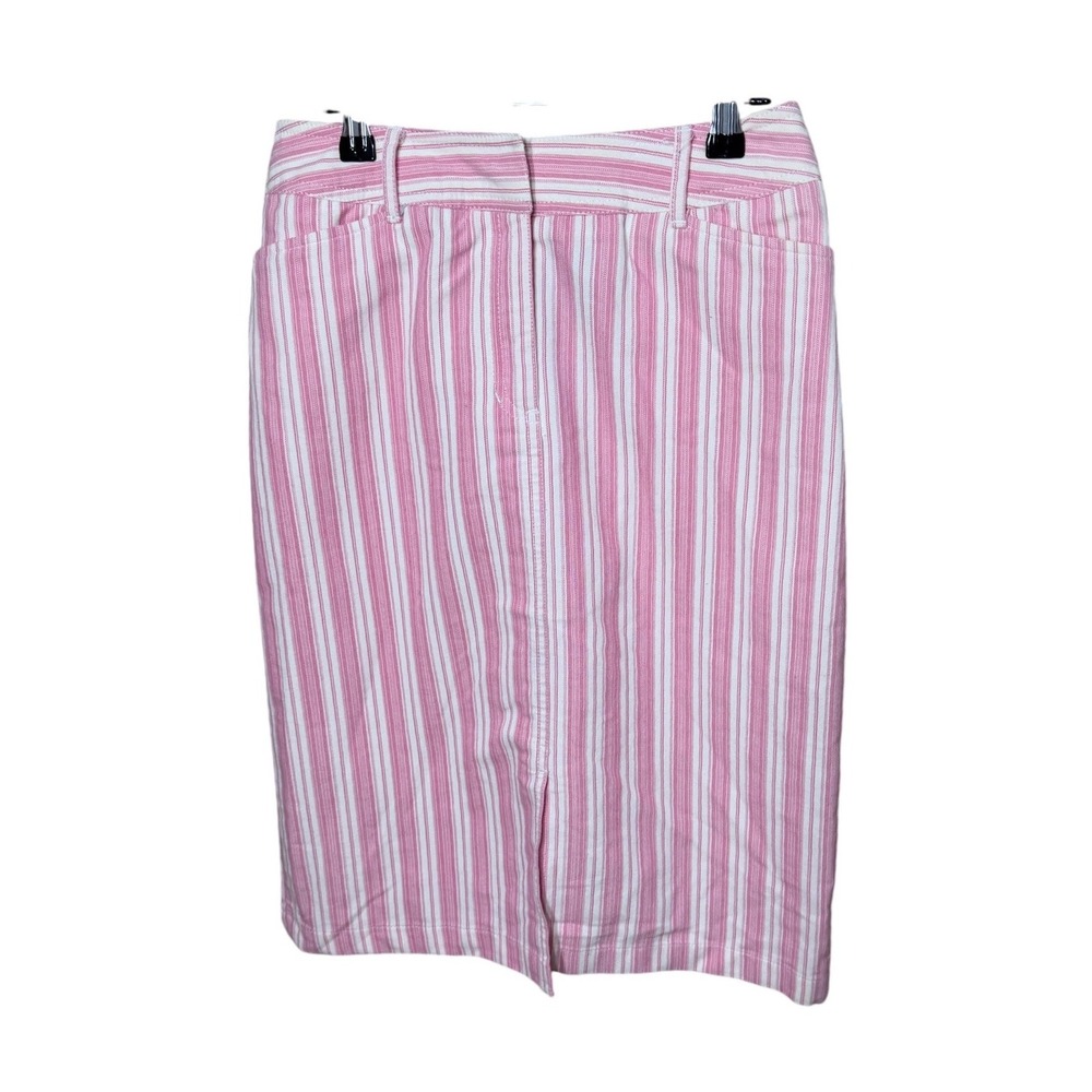 Jones Wear Sport Pink White Striped Stretch Skirt Womens 4 Preppy